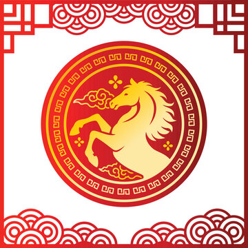 Chinese new year horse 2026 gradient vector