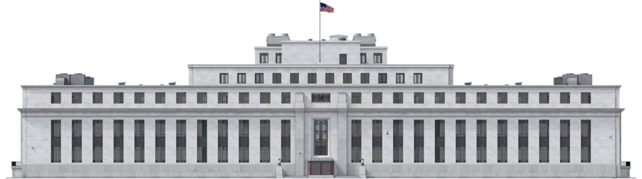 Rear Elevation of the Federal Reserve Building &ndash; Governmental Landmark, 3d render