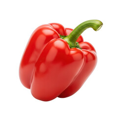 A vibrant red bell pepper with green stem on transparent background high quality professional detailed modern