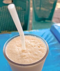 Sweet melon juice close up