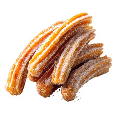 Delicious sugar coated churros sweet treat Isolated on transparent background