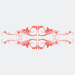 Floral Divider Line Silhouette Ornament 