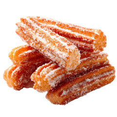 Delicious sugar coated churros sweet treat Isolated on transparent background