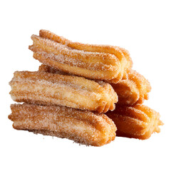 Delicious sugar coated churros sweet treat Isolated on transparent background