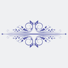 Floral Divider Line Silhouette Ornament 
