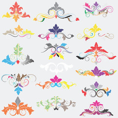 Victorian Floral Pattern Silhouette Set 