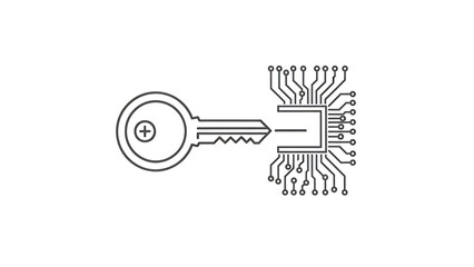 Obraz premium A silver metal key opens a secure steel lock in this business illustration representing a successful vector concept for home and car security