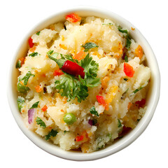Delicious upma with vegetables healthy indian breakfastIsolated on transparent background