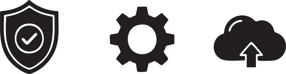 Security Settings and Cloud Data Protection Icons