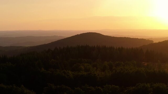 the beautiful landscape of the siegerland germany in the evening 4k 25fps video