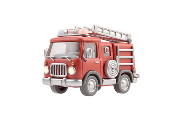 Smooth clay style fire engine for children learning