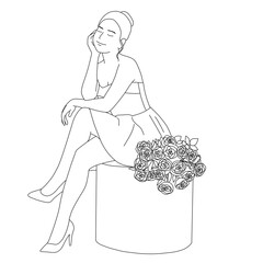 girl with a bouquet of flowers