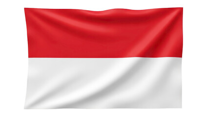 Obraz premium Waving flag of Indonesia on transparent background png (इंडोनेशिया का झंडा)