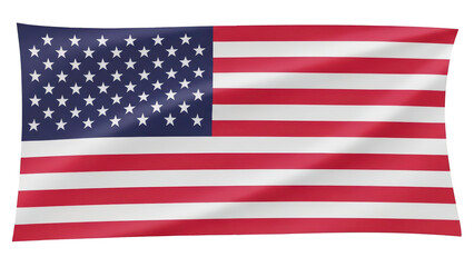 Obraz premium Waving flag of United States of America (USA) on transparent background png (अमेरिका का झंडा)