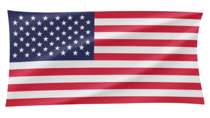 Waving flag of United States of America (USA) on transparent background png (अमेरिका का झंडा)