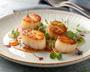 Seared Scallops with Sweet Corn Pur&eacute;e and Chili Oil