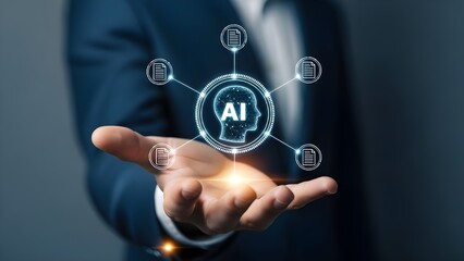 Fototapeta premium Leveraging artificial intelligence for efficient data management and digital innovation