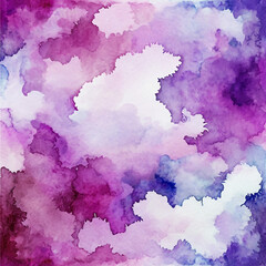 Vibrant Purple Watercolor Clouds with Soft White Highlights