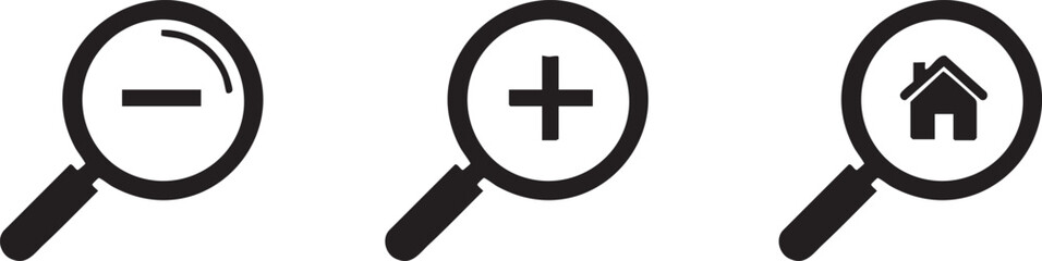 Obraz premium Zoom and Accessibility Universal Design Icon Set