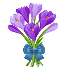 a bouquet of spring flowers with a bow