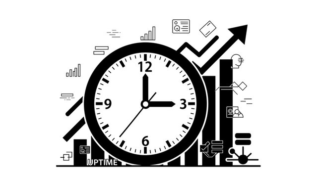 Large Clock Face with Black Hands.