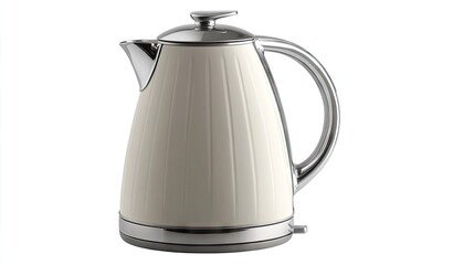 Elegant White Electric Kettle with Stainless Steel Accents for Modern Kitchen Decor and Efficient Tea and Coffee Preparation