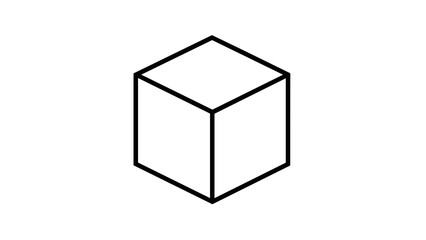 Fototapeta premium Simple Black and White Cube Illustration.