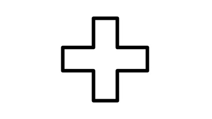 Fototapeta premium Simple Black and White Plus Sign.