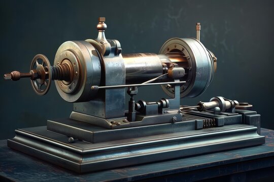 Antique telegraph machine sits ready, transmitting messages from a bygone era, highlighting the evolution of communication technology