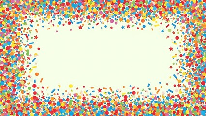 Colorful confetti border on white background party 1