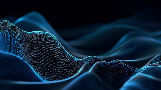 Abstract gradient particle waves seamlessly flowing with soft purple light and bokeh. Orange and blue digital waves. Technology, engineering, science, and artificial intelligence background - Powered by Adobe