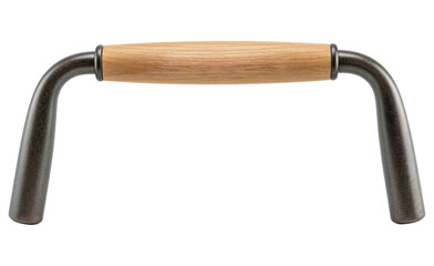 Metal push up bar with wooden handle for home fitness workout gym isolated on a transparent background