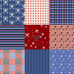 USA Patriot Patchwork Quilt Seamless Repeat