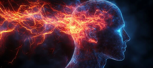 A digital head with electric effects 