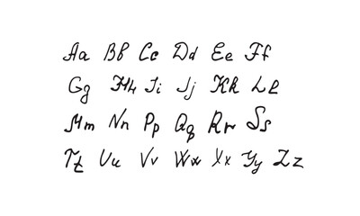 alphabet written in white letters