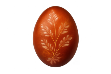 Copper easter egg with traditional leaf pattern design