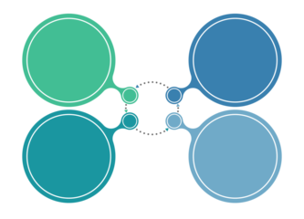 Basic circle infographic with 4 steps, process or options.