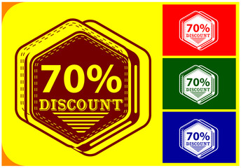 Obraz premium 70 Percent Discount Sale Badge Hexagon