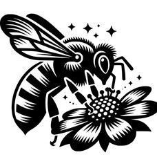 Fototapeta premium Honey bee sucking hoeny 