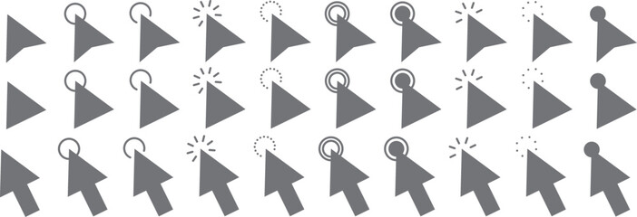 Set of arrow mouse click cursor