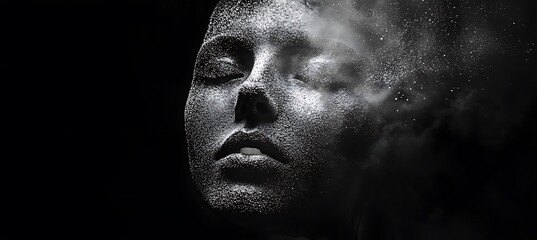 A face made of digital particles 
