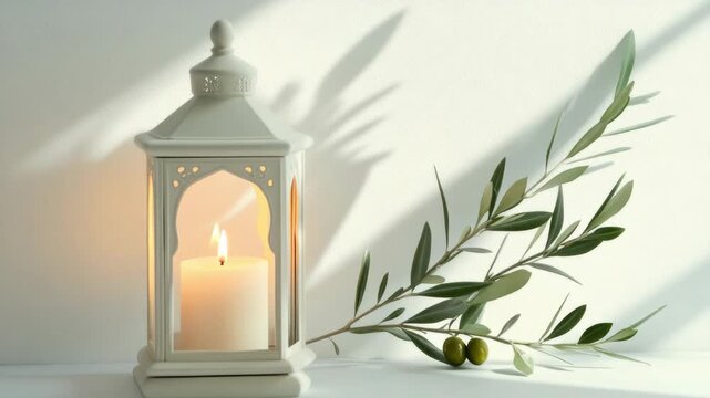 Peaceful tableau with lit candle and branches, evoking tranquility and warmth of a homey atmosphere.