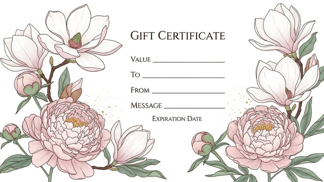 Elegant Floral Gift Certificate Template