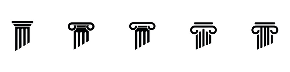 Fototapeta na wymiar Black column icons. Ancient columns vector icon set. Vector black column icons set on white background. Vector Illustration. EPS 10