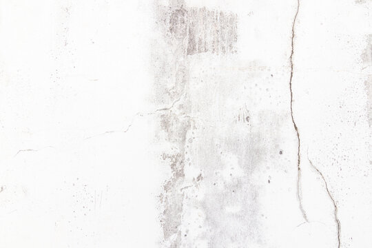 Empty interior for design, Old concrete white wall crack. Dirty cement wall texture and background.