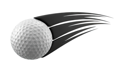 Golf ball with black abstract wing design