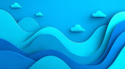 stylized illustration of a bright blue sky with softly layered clouds creating depth and dimension. The background feels light and uplifting, suitable for inspirational content, digital media, 