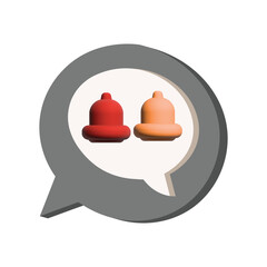 Realistic 3d message icon for social media notification alert minimalist vector design element