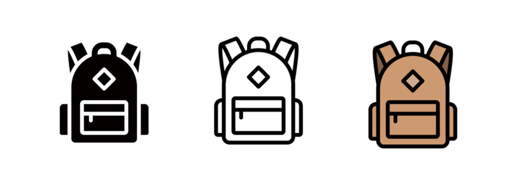 A simple icon representing a backpack or knapsack