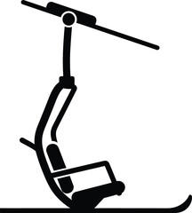 Simple Mountain Lifestyle Chairlift Silhouette Art